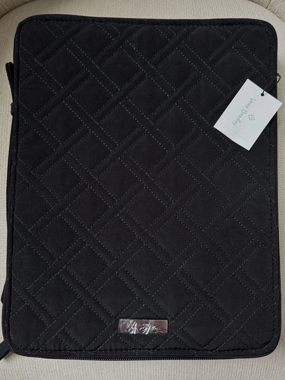 Vera Bradley Tablet Tamer Organizer Classic Black Quilted Zip Around NEW w/ Tags